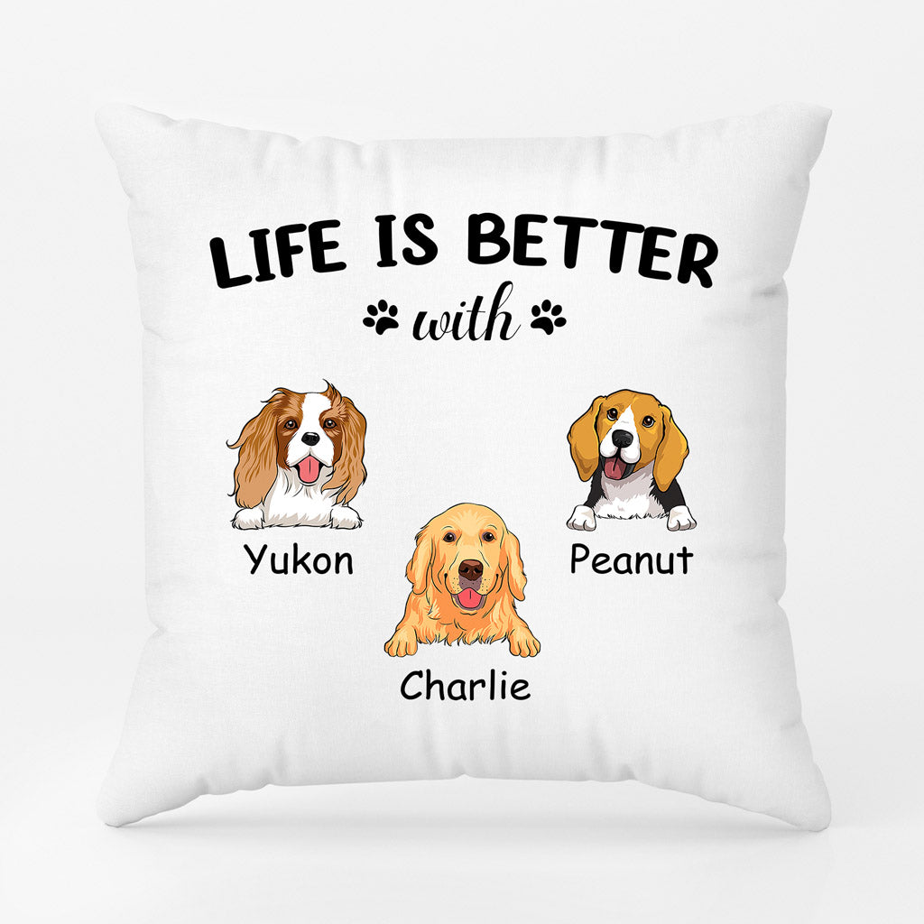 Life Is Better With - Personalised Gifts | Pillow for Dog Lovers