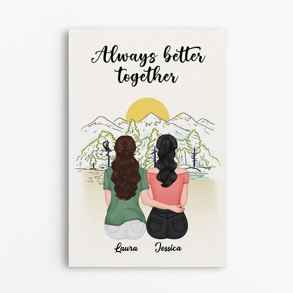 Always Better Together - Personalised Gifts | Canvas for Besties/Best Friends