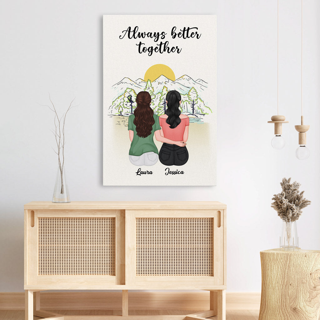 Always Better Together - Personalised Gifts | Canvas for Besties/Best Friends