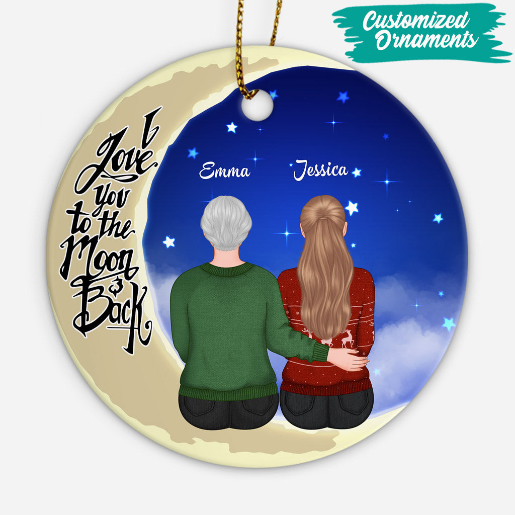 I Love You To The Moon And Back - Personalised Gifts | Christmas Ornaments for Grandma/Mum