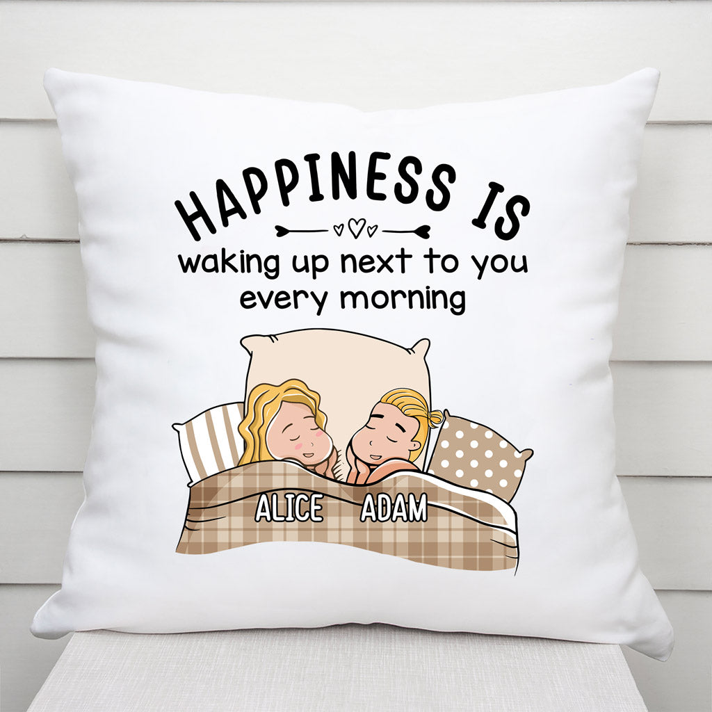 Happiness Is - Personalised Gifts | Pillow for Couples/Lovers