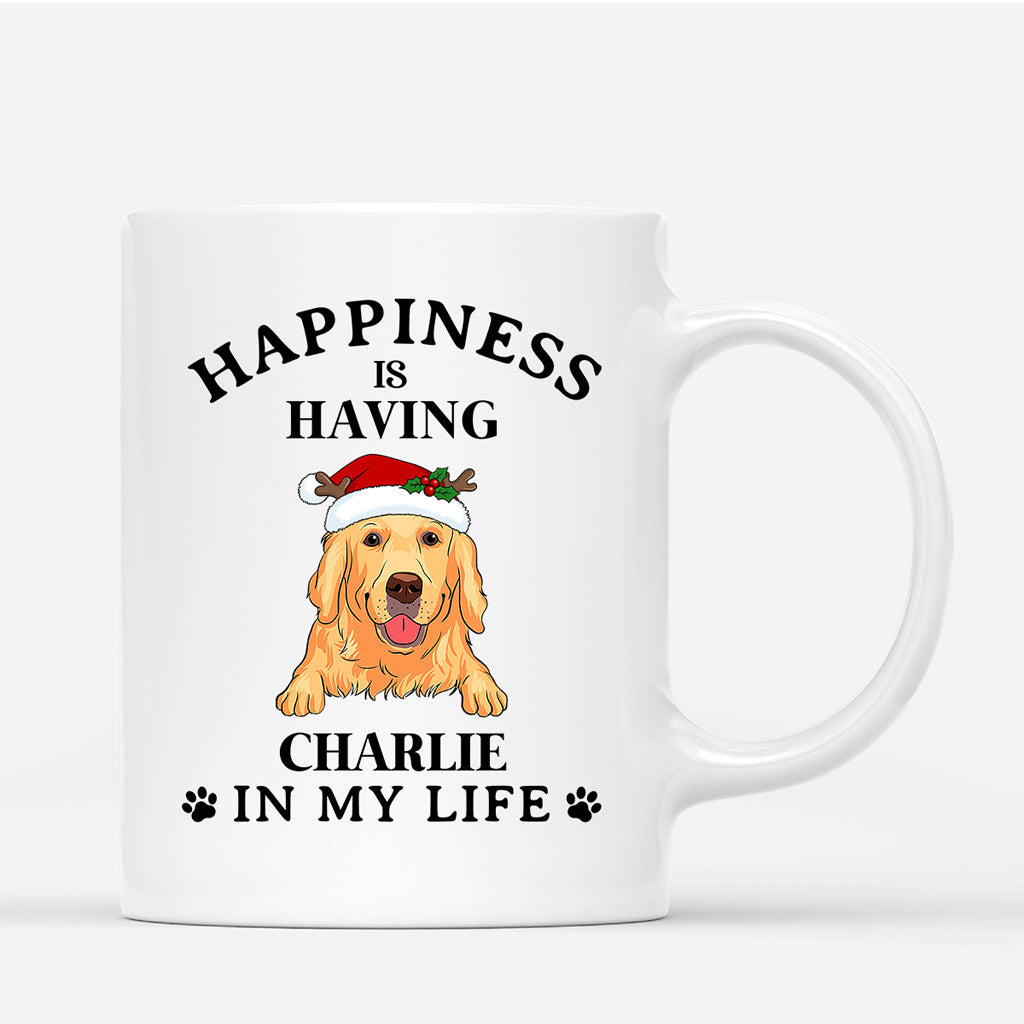 Happiness Is - Personalised Gifts | Mug for Dog Lovers Christmas