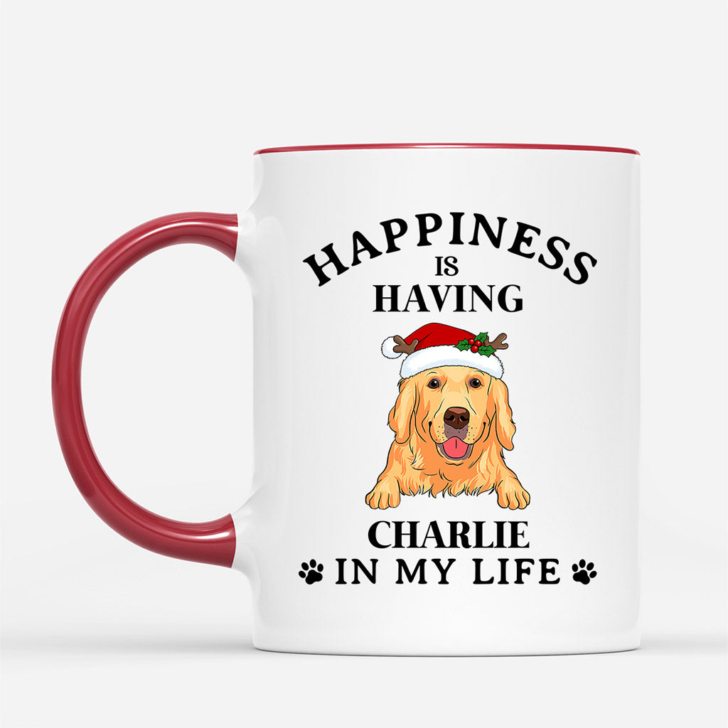 Happiness Is - Personalised Gifts | Mug for Dog Lovers Christmas