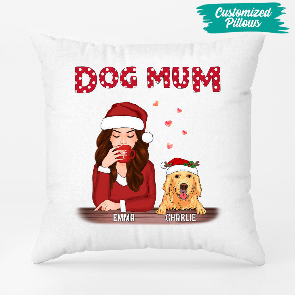 Dog Mum - Personalised Gifts | Pillow for Dog Lovers Christmas