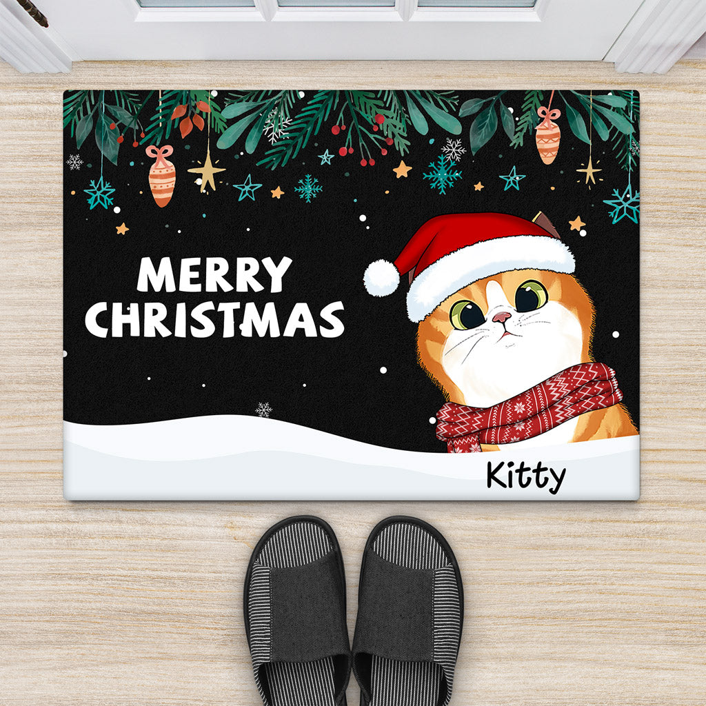 Merry Christmas - Personalised Gifts | Door Mats for Cat Lovers Christmas