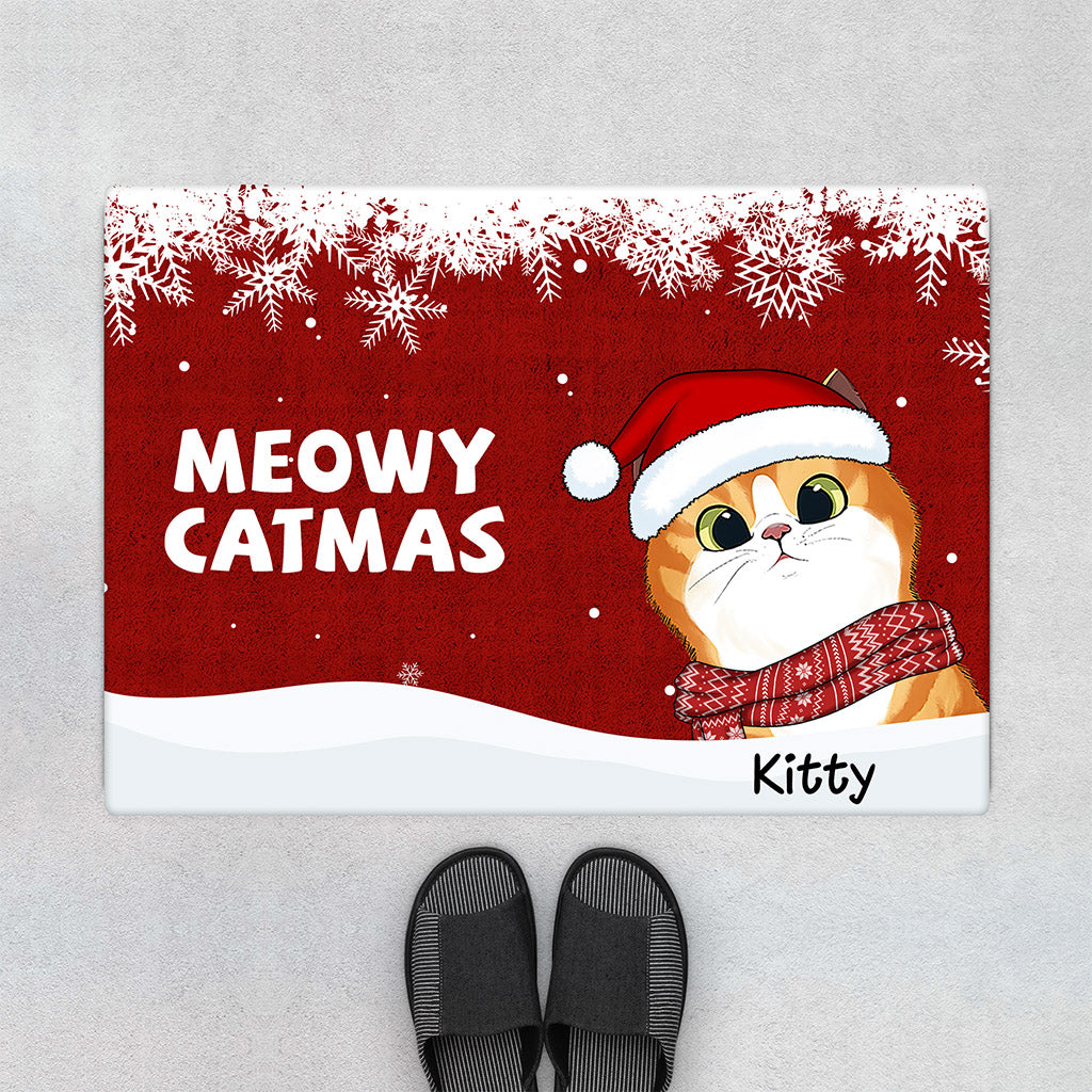 Merry Christmas - Personalised Gifts | Door Mats for Cat Lovers Christmas