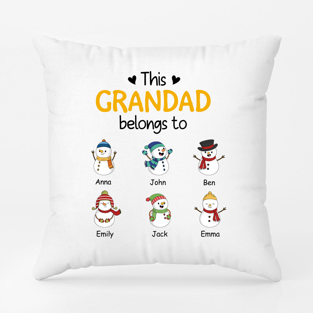 This Grandad Belongs To - Personalised Gifts | Pillow for Grandad/Dad Christmas