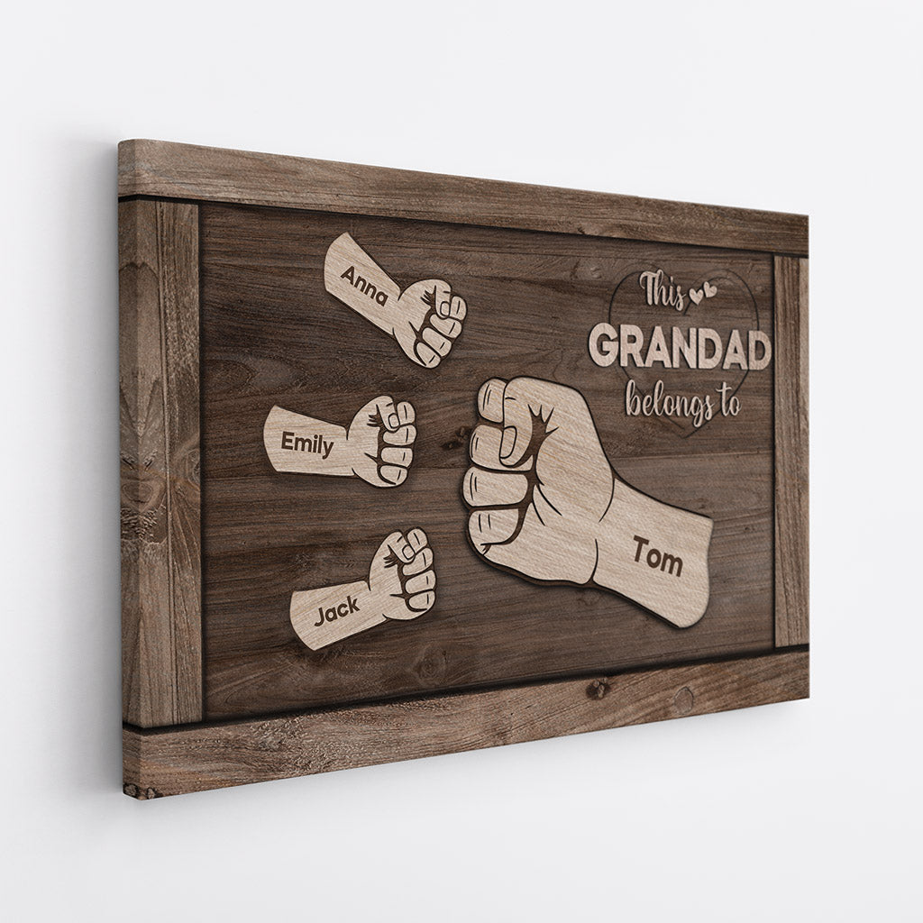 This Grandad Belongs To - Personalised Gifts | Canvas for Grandad/Dad