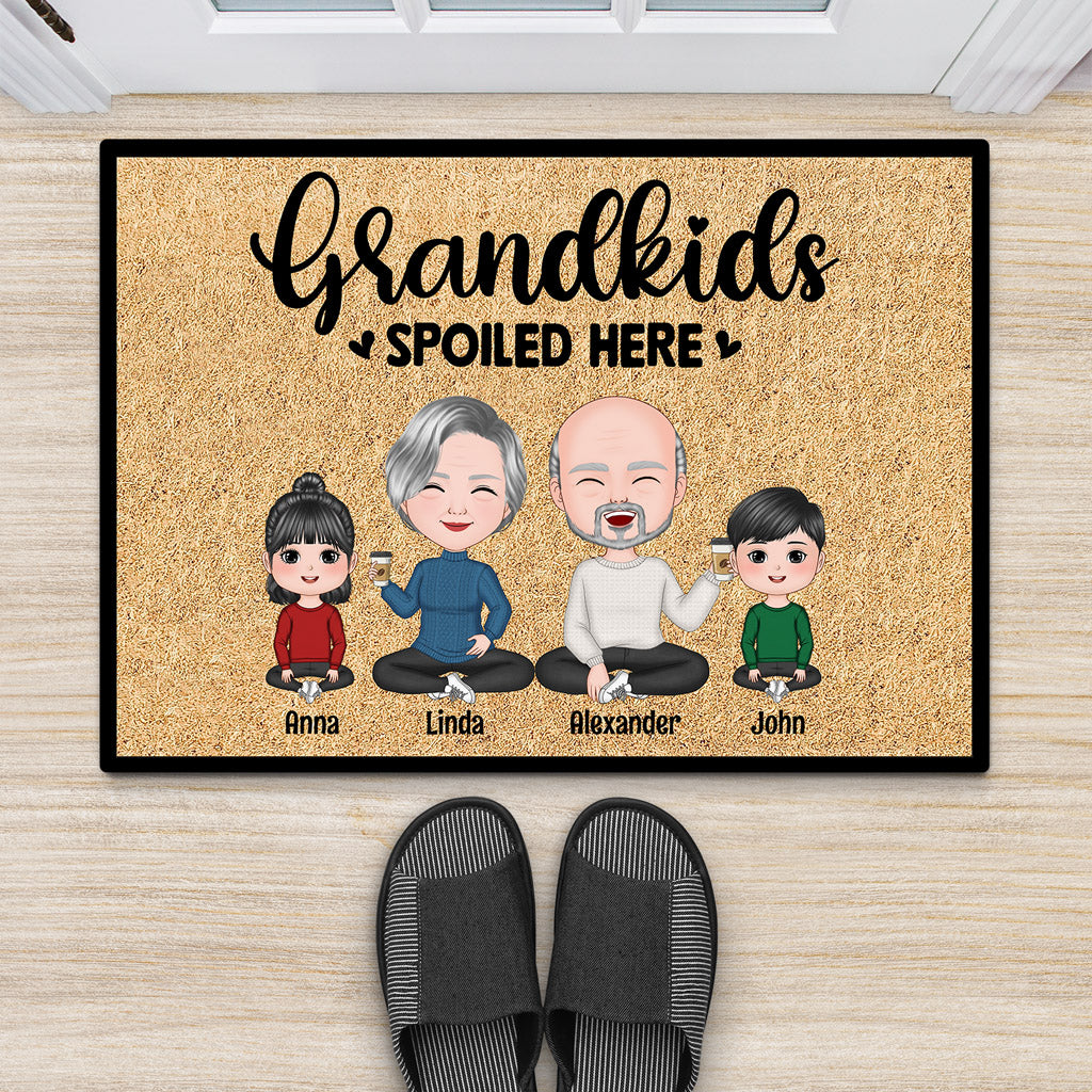 Grandkids Spoiled Here - Personalised Gifts | Door Mats for Grandad/Grandma