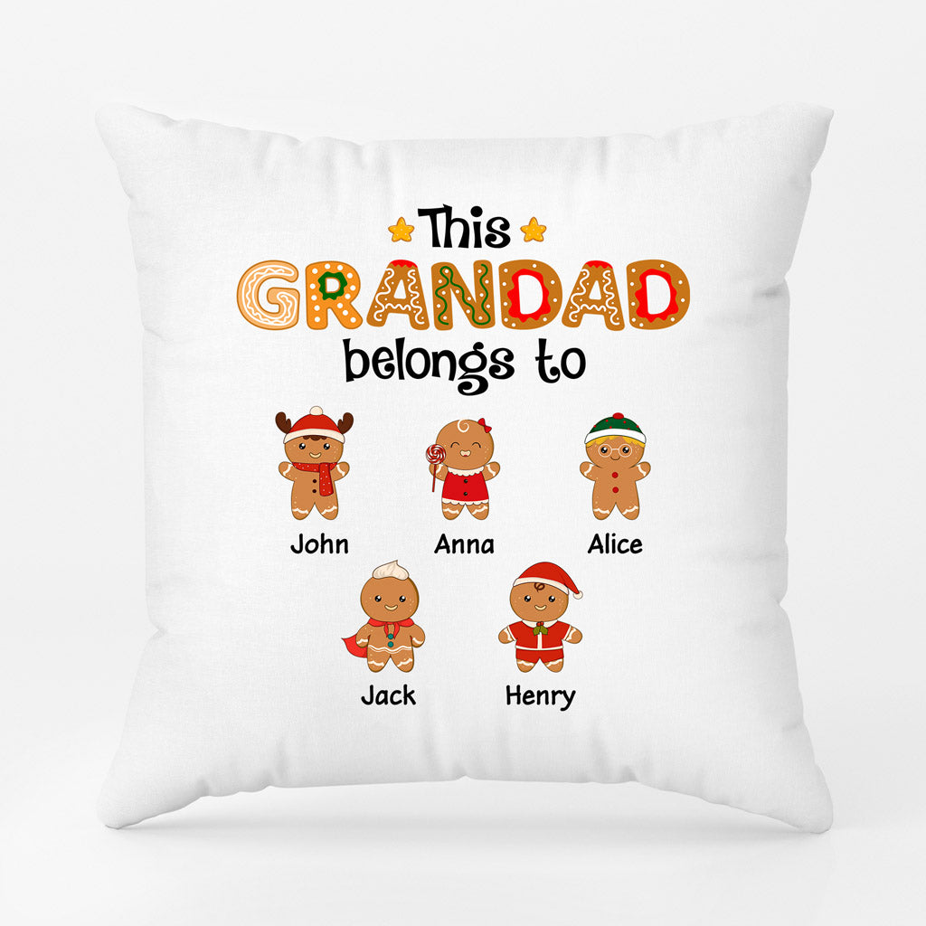 This Grandad Belongs To - Personalised Gifts | Pillow for Grandad/Dad Christmas