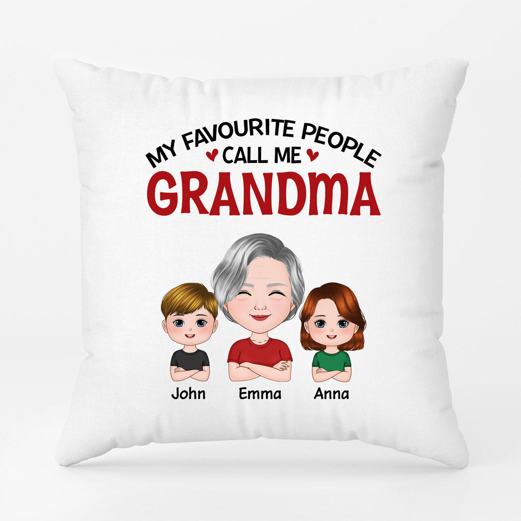 My Favourite People Call Me Grandma/Mummy - Personalised Gifts | Pillow for Grandma/Mum