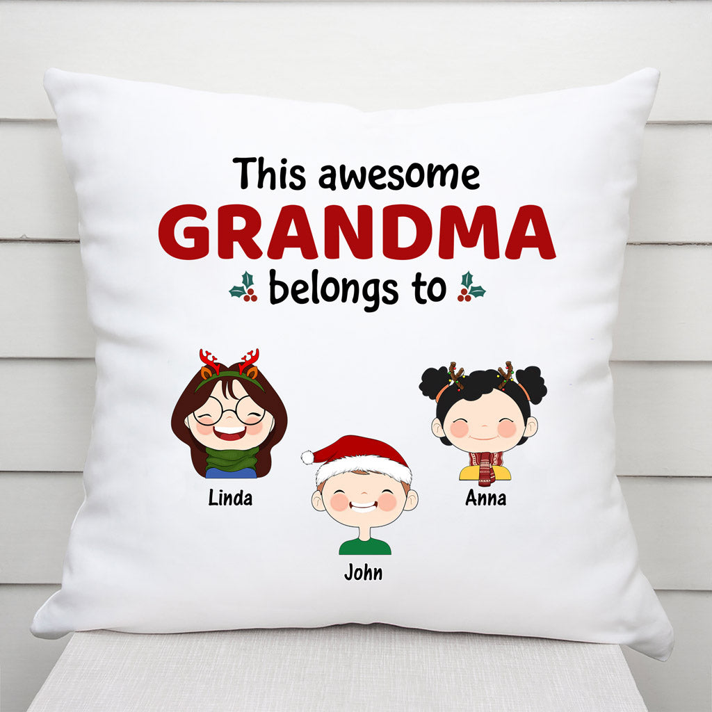 This Awesome Mommy Belongs To - Personalised Gifts| Pillow for Grandma/Mum