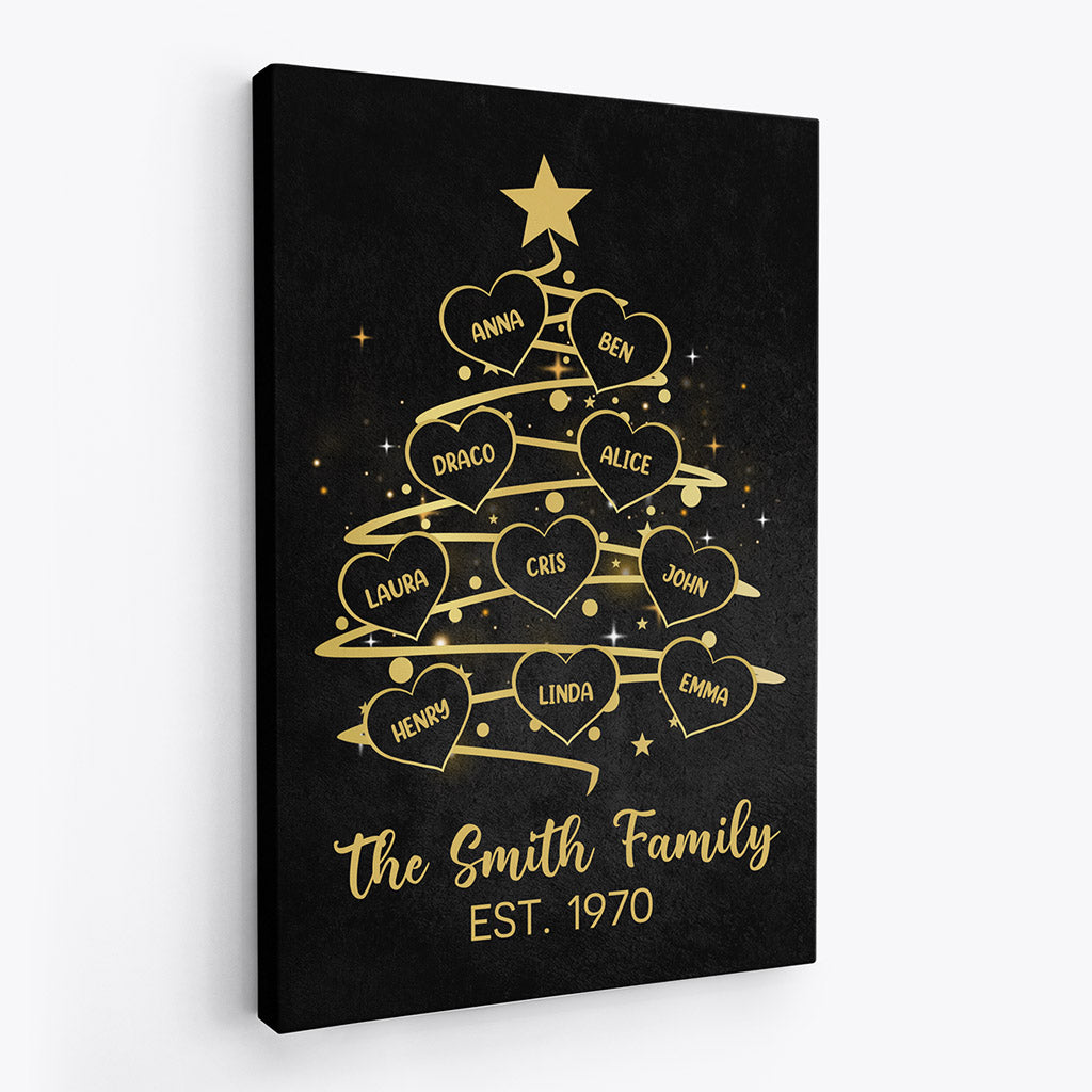 Family Tree - Personalised Gifts | Canvas for Grandad/Grandma/Dad/Mum Christmas