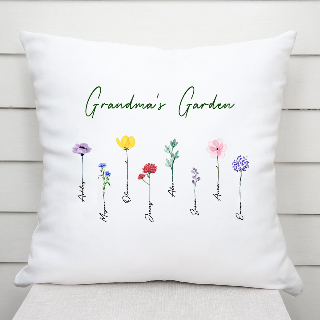 Grandma’s Garden - Personalised Gifts | Pillow for Grandma/Mom